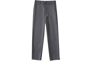 Uniform Pant for Boys Solid Color Loose Suit Sweatpant Flat Front Elastic Waistband Toddler Casual Pant 3-16 Years
