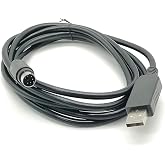 Pidwaok FT232RL USB to Mini DIN 6-Pin Programming Cable, 1.8M for Mitsubishi Q Series PLC QC30R2 Communication Cable