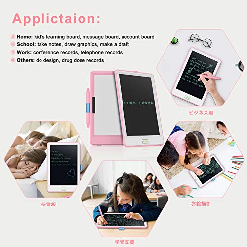 10 Inch LCD Writing Tablet, WOBEECO Electronic Doodle and Scribble Board for Kid & Adults - Great for Taking Notes & Drawing Feels Just Like Paper and Pencil (Pink) - Thumbnail 3