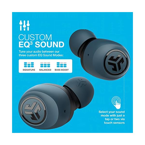 JLab-Audio-Go-Air-True-Wireless-Earbuds-Bluetooth-Wireless-Headphones-and-USB-Charging-Case-with-Dual-Connect-Custom-EQ3-Sound-and-Smallest-Fit-Ever-Navy JLab Go Air Wireless Earphones, True Wireless Ear Buds with USB Charging Case, Bluetooth Earbuds with Dual Connect and…