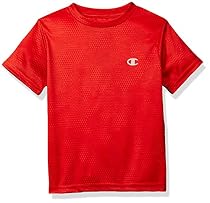 Champion  Little Boys' Performance Short Sleeve Tee, Crimson Triangle, 5