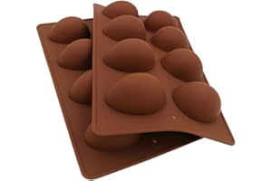 EchoDone Egg Shape Soap Mold Non Stick Silicone Half Egg Mold for Soap Making, Truffles Chocolate, Candy, Jelly, Desserts, Ice Tray Backing Set Cake Mould 2 Packs