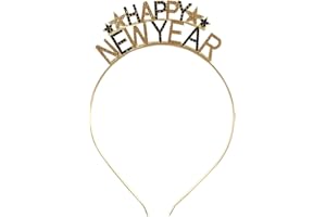 Gosuoa Happy New Year Headbands for Women, Rhinestone New Years Eve Headband, New Years Hair Accessories