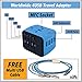 4x USB Travel Adapter–International Power Adapter-Worldwide Fast Charger-Plugs for UK, US, AU, Europe & Asia-All In One Universal Travel Plug-Extra Fuse Plus Free Gift:Multi USB Cable-Blue-by BENK