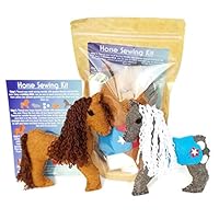 Wildflower Toys Horse Sewing Kit for Kids - Felt Craft Kit for Beginners Ages 7+ - Makes 2 Felt Stuffed Horses