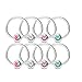 MoBody 8PCS Captive Bead Ring Set 16G Annealed 316L Surgical Steel Nose Septum Tragus Piercing Hoop Value Pack (16G - 8mm Inner Diameter)
