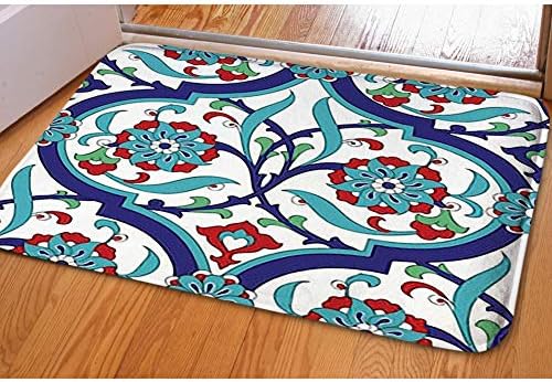 iBathRugs Door Mat Indoor Area Rugs Living Room Carpets Home Decor Rug Bedroom Floor Mats,iznik Tile Seamless Pattern Design