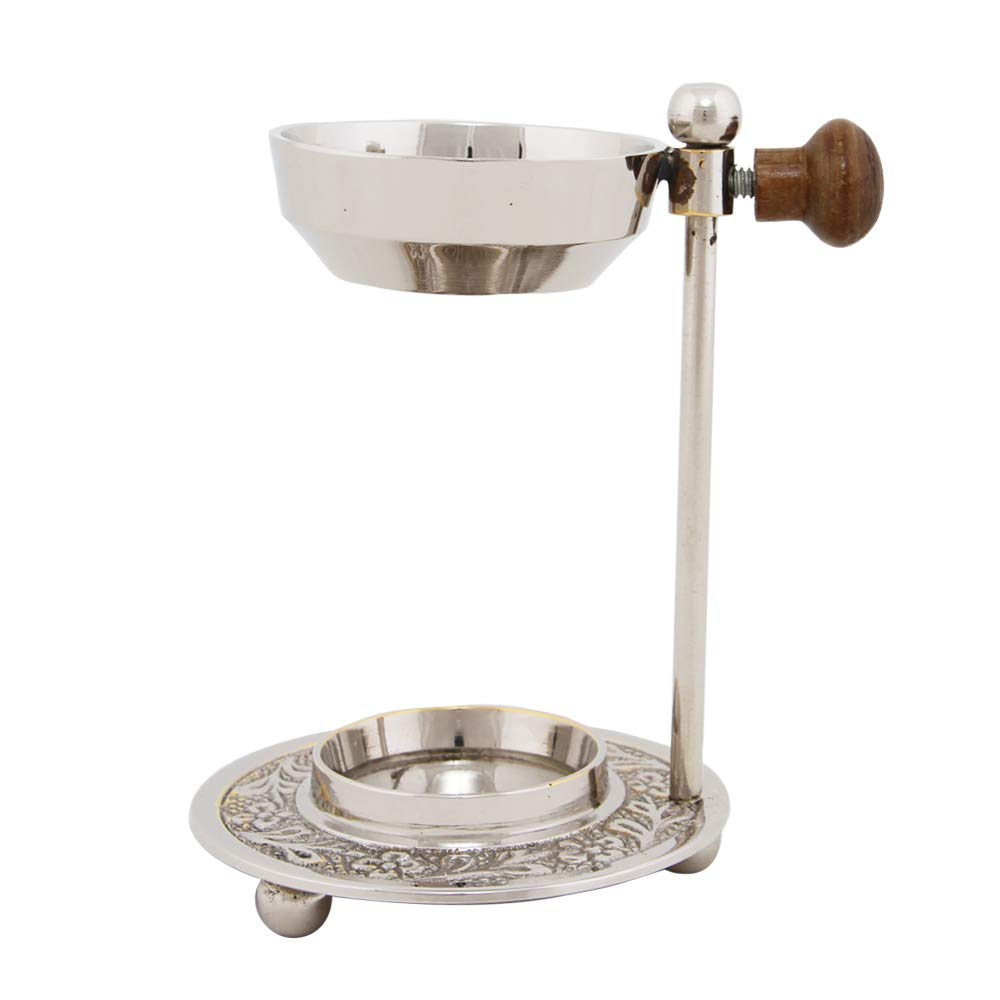 Oman Incense Burner Brass Nickel Plated Silver Adjustable, H 10 cm, Sieve Diameter: 5.5 cm