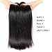 VRBest Hair Virgin Brazilian Straight Human Hair Extensions 3 Bundles Unprocessed Brazilian Virgin Hair Weave Bundles Natural Black Color (20 22 24 inches)