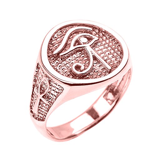 Men's 14k Rose Gold Ankh Cross Eye of Horus Ring Nigeria Ubuy