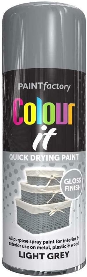 Paint Factory 400ml Colour IT Light Grey Gloss Spray Paint Interior Exterior