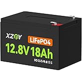 XZNY Compact 12V 18Ah Lithium Battery, 4000+ Cycles 12V LiFePO4 Battery Built-in 20A BMS, 12 Volt 18Ah Battery for Garmin Fis