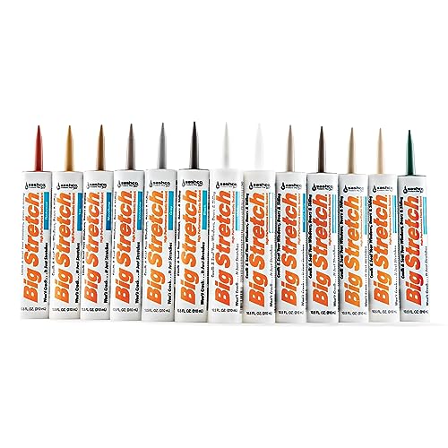 Sashco Big Stretch Acrylic Latex Caulking Sealant – 10.5 Oz Cartridge, Dark Brown, Pack Of 12