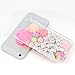 Mavis's Diary for iPhone 5S Case,iPhone SE Case,iPhone 5 Case, 3D Handmade Bling Crystal Pink Butterfly Colorful Flowers Shiny Rhinestone Diamond Hard Case Clear Cover for iPhone SE 5 5S