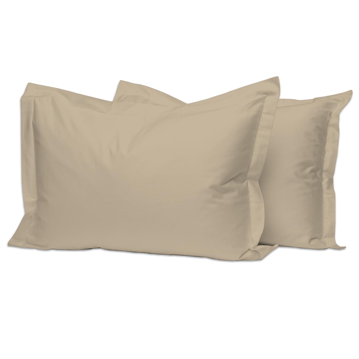 Pizuna 100% Cotton Long Pillow Cases 2 Pack 50x90cm King Size Pillow Covers Simply Taupe, 400 Thread Count Long Staple Combed Cotton Pillowcases, Luxurious Soft Sateen Large Pillowcases 2 pack