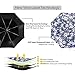 Rainbrace Rain & Sun Compact Folding Travel Umbrella Auto Open and Close for Windproof, Rainproof & 99% UV Protection with Black Anti-UV Coating, UPF50+, Elegant Lily and Dark Blue