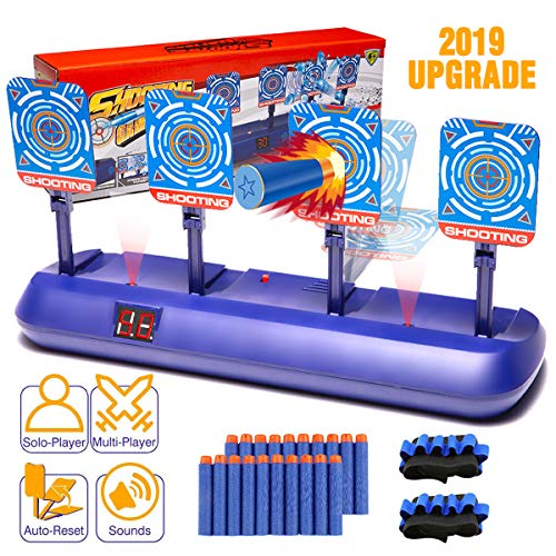 Nerf Gun Targets,Electronic Scoring Auto Reset Shooting Digital Target for Nerf Guns Toys , Ideal Christmas Gift Toy for Kids, Teens, Boys & Girls(2019 Update Version)
