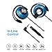 S45 Sport Gaming Slim Clip-On Earphones Headphones Headset with Over-Ear Hooks for Apple iPhone iPod iPad Samsung Android Smartphones Computer Tablet Laptop Travel Boys Girls Child Kids – Blue