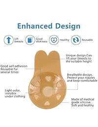 HEROPIE Womens Sticky Bra Lift Up Rabbit Bras Strapless Adhesive Invisible Bra