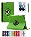 Apple iPad 2/3/4 Case, CINEYO(TM) 360 Degree Rotating Stand Case Cover with Auto Sleep / Wake Feature for iPad 2/3/4(10 Colors)this case is for Apple iPad 2 3 4 (Green)