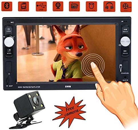 Car Stereo with Bluetooth Double din Car Radio 7 Inch High Definition Capacitive Touch Screen Car stereo with backup camera Car stereo wtih mirror link support USB SD AUX IN Wireless Remote Control