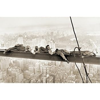 New York City (Men Asleep on Girder, Sleeping Above) Art Poster Print - 24x36 Poster Print, 36x24 Poster Print, 36x24
