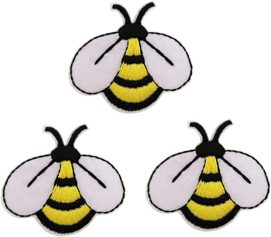 Mixed Media - Bumble Bee Buzz Embroidered Iron On Patches