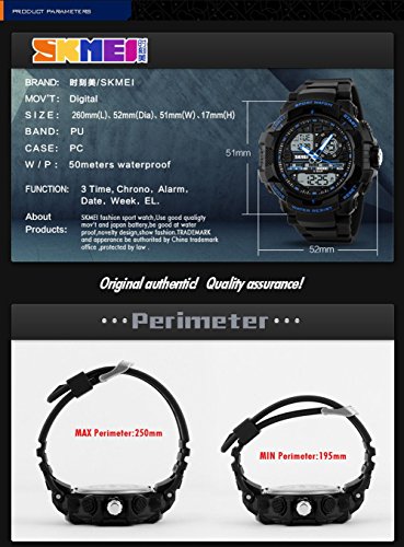 Gosasa Students Sport Watch Men Electronic Digital Analog Watch Waterproof Wristwatches