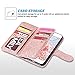 ULAK iPhone 6S Case Detachable Wallet, iPhone 6 Case, Glitter PU Leather Flip iPhone 6S Wallet Case with 7 Card Holder & Detachable Magnetic Hard Cover for iPhone 6/6S 4.7 inch,Bling Rose Gold