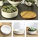 LANKER 6.3 Inch Round White Ceramic Succulent Planter Pot Decorative Cactus Plant Pot Flower Container with Bamboo Tray (Round 6.3Inch)thumb 1