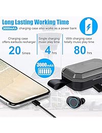 TWS X6 Auriculares inalámbricos Bluetooth True 5.0 Auriculares inalámbricos HI FI Auriculares estéreo iPX7 Impermeable Bluetooth Auriculares incorporados Micrófono con 3000 mAh de carga Estuche como Power Bank