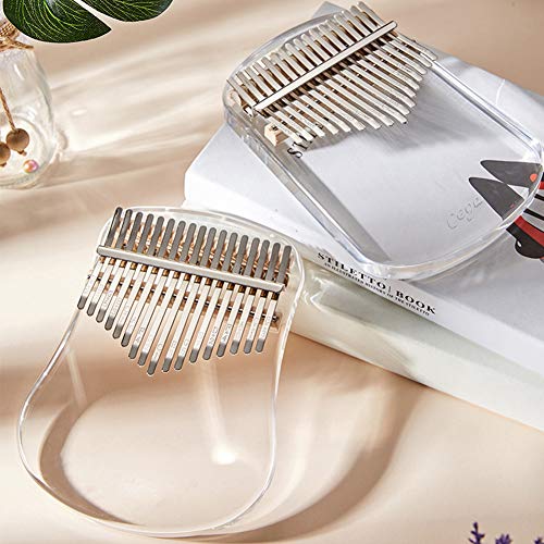 Alician 17 Keys Clear Kalimba Portable Thumb Piano Acrylic Mbira Keyboard Finger Musical Instruments Big Skirt Electronic Accessories