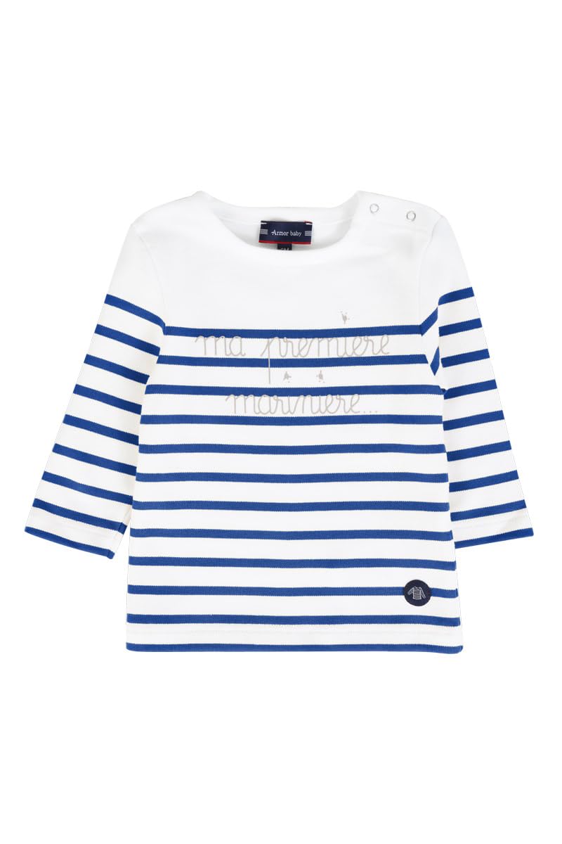 Armor Lux Baby ma 1ère Marinière T-Shirt, White (Dw5 Blanc/Etoile Dw5), 0-3 (Size: 3 Months)
