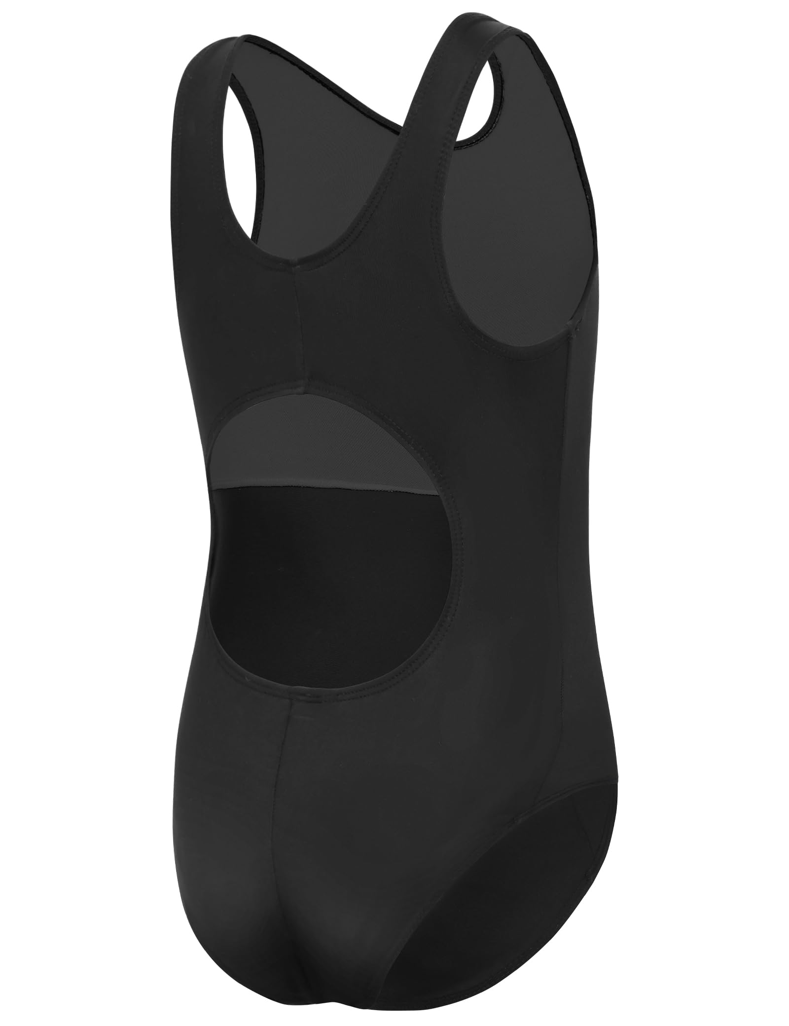 Photo 1 of Alikhonf Girls One-Piece Swimsuits Size 12-14 Years Old Black Kids Swimwear with Back Cutout for Summer