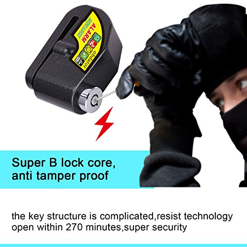 Alarm Disc Lock OBDATOR Anti-theft Motorcycle Motorbike Alarm Disc Lock with 110dB Alarm Sound and 7mm Pin Brake Disc Wheel Security Lock for Motorcycles - Thumbnail 5