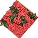 J-Rijzen Artificial Flowers 50PCS Real Looking Coral Fake Roses with Stem for DIY Wedding Bouquets Centerpieces Party Baby Shower Home Decorations (Coral)