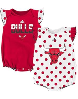 Baby Girl adidas Chicago Bulls Polka-Dot Bodysuit Set