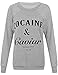 Forever Women's Cocaine And Caviar Print Fleece Sweatshirt Jumper (ML-10/12, Grey)