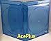 AcePlus Multi 5-Disc Blu-Ray Replacement Cases in 22mm Extra Thickness (Chubby) with Inner Hinge Trays, Clear Wraparound Sleeve and Screen Printed Logo (10-Pack)