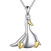 JBAERD Goose/Pig/Highland Cow Necklace for Women Sterling Silver Animal Pendant Jewlery Gifts
