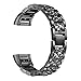 bayite Bling Bands Compatible Fitbit Charge 2, Replacement Metal Bands with Rhinestone Bracelet, Black