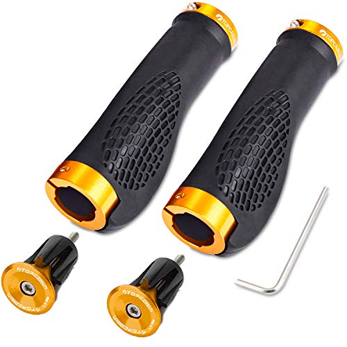 Aluminum lock plug+Grips (Gold 1 Pair)