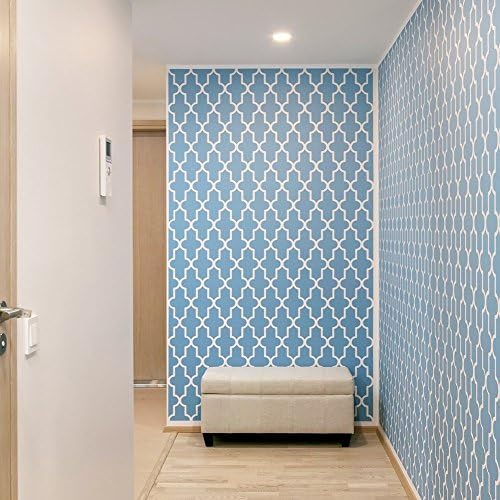Quatrefoil Wall Stencil for Painting - Expedited 3 Days Delivery - Wall Accent - Reusable Template - Large Mylar Washable Plastic - Repeatable Pattern for Bedroom Décor