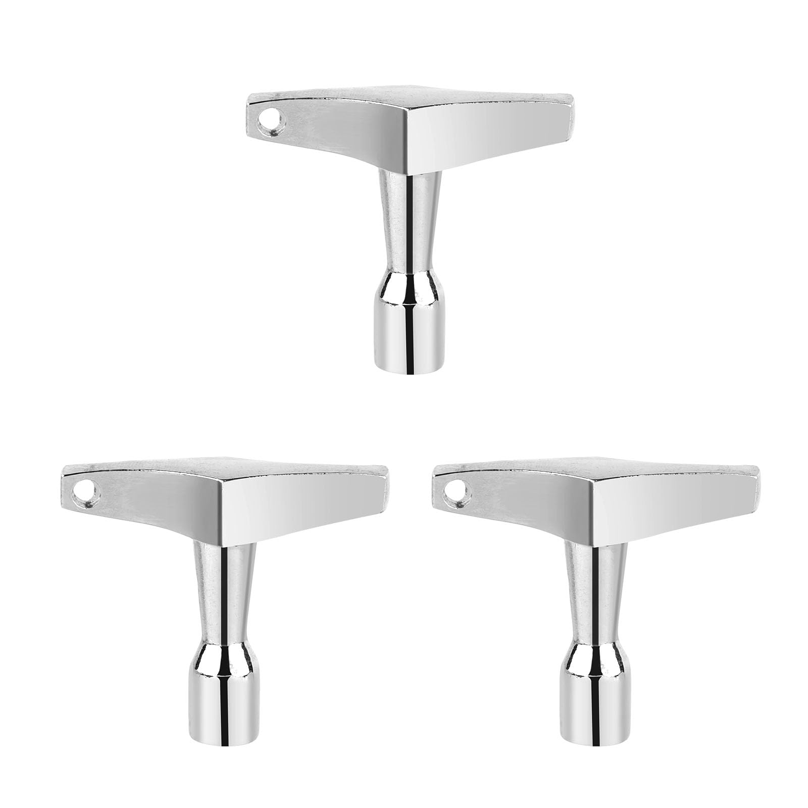 3pcs Drum Key, Magnetic Drum Tuner Keychain S-Shaped Ergonomic Handle Drum Key Drill Bit Drum Key Tool for Acoustic and Electronic Drums (Quadrilateral)