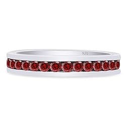 AFFY Round Shape Simulated Garnet Full Eternity