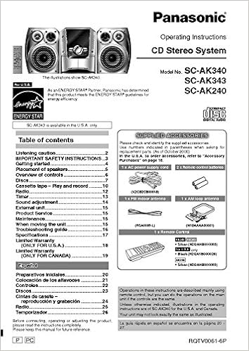 Panasonic Sa Ak240 Sa Ak340 Sa Ak343 Cd Stereo System Owners Manual Reprint Plastic B Jan 01 1900 Every Instruction Manual Books Panasonic Sa Ak240 Sa Ak340 Sa Ak343 Cd Stereo System Owners Manual Reprint Plastic B Jan 01 1900 Every Instruction Manual Books