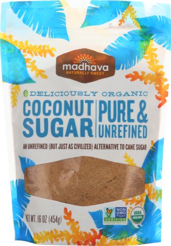 MADHAVA NATURALLY SWEET ORGANIC PURE & UNREFINED COCONUT SUGAR, 16 OUNCE