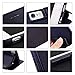 Nouske iPhone 6 Plus/6s Plus 5.5 inch Flip Folio Wallet Stand up Credit Card Holder Leather Case Cover Holster/Magnetic Closure/TPU bumper/360 Full Body Protection, Navy Blue