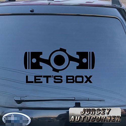 Let's Box Boxer flat 4 Car Decal Sticker Fit for Subaru STI WRX Vinyl JDM Die cut no background pick color size (black, 4'' (10.2cm))