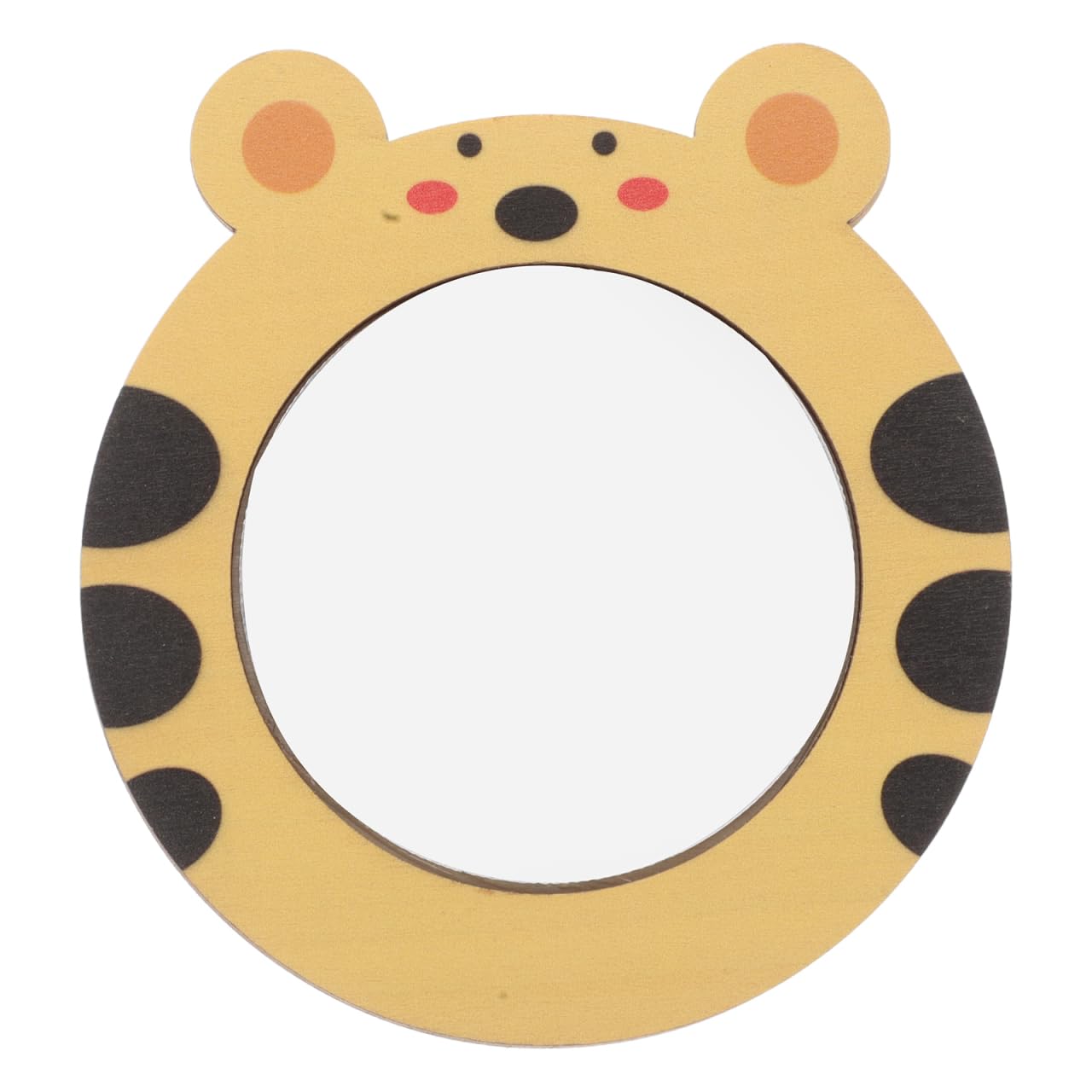 NAMOARLY 1pc Wooden Baby Mirror Tiger Design Educational Toys for Toddlers Boys and Girls Sensory Toys Compact Mirror for Boys and Girls